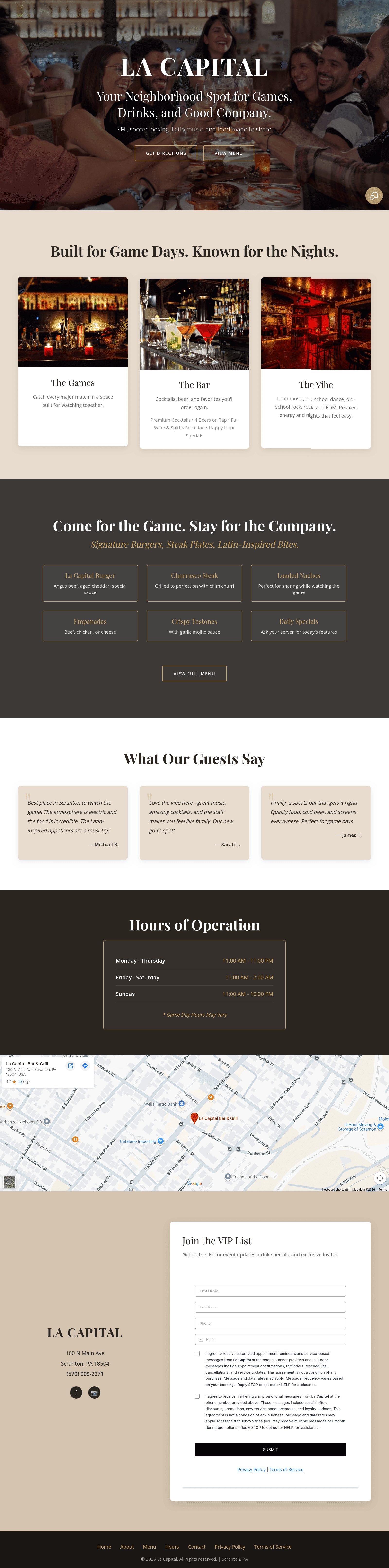La Capital website full page design, desktop view